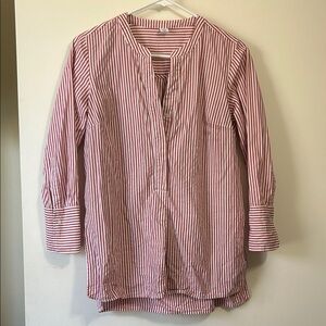 Pink and White Striped Blouse
